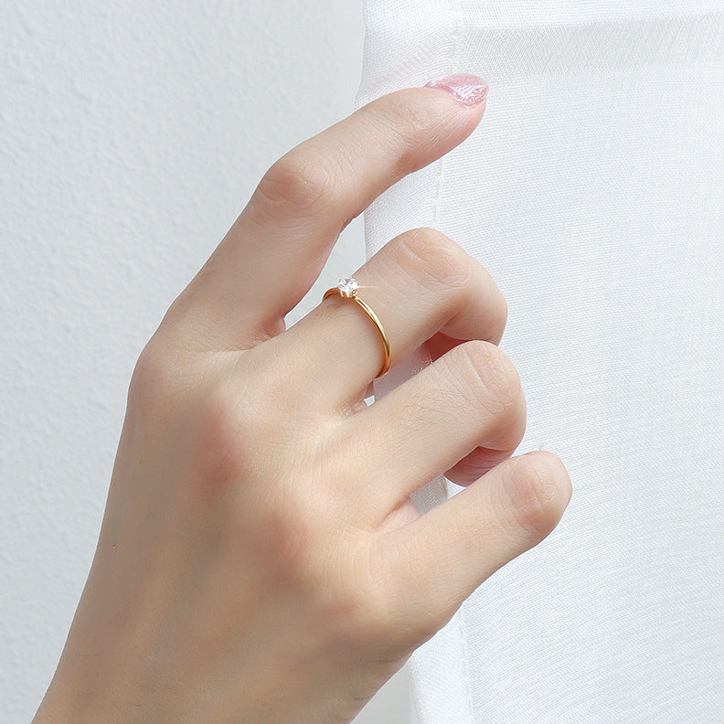 Soleil | Crystal Solitaire Stacking Ring