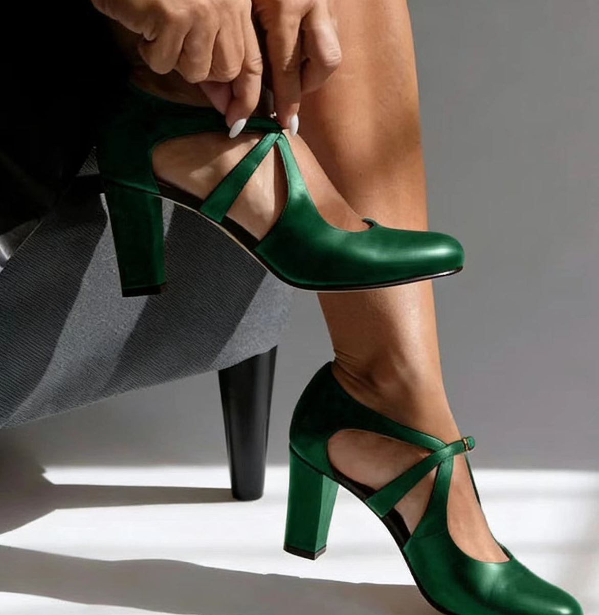 Janessa | Genuine Leather Comfort Heels