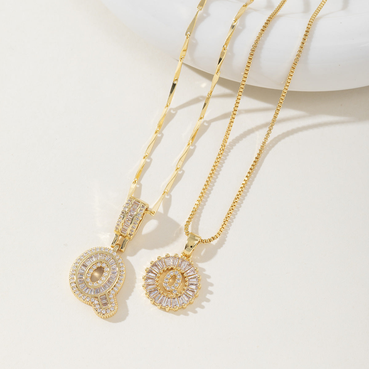Avery | Initial Pendant Necklace Set of 2