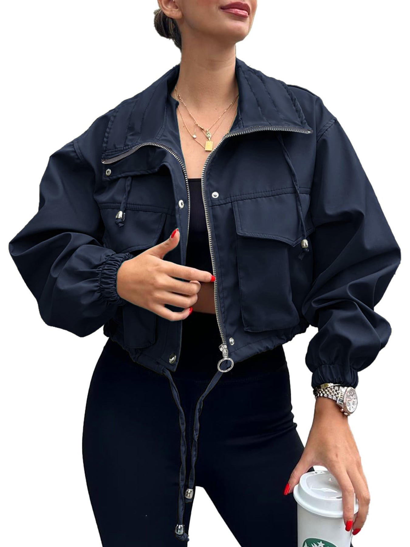 Céleste | Lightweight Zip-Up Cropped Jacket