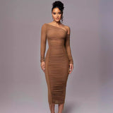 Vivienne | Bodycon Long Sleeve Midi Dress