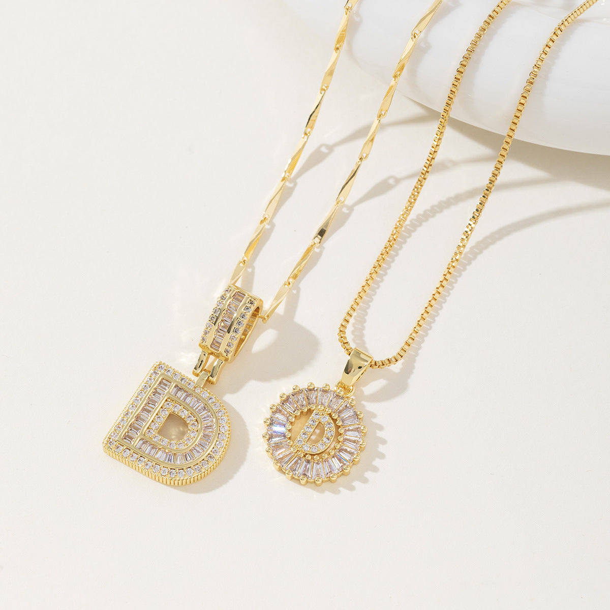 Avery | Initial Pendant Necklace Set of 2