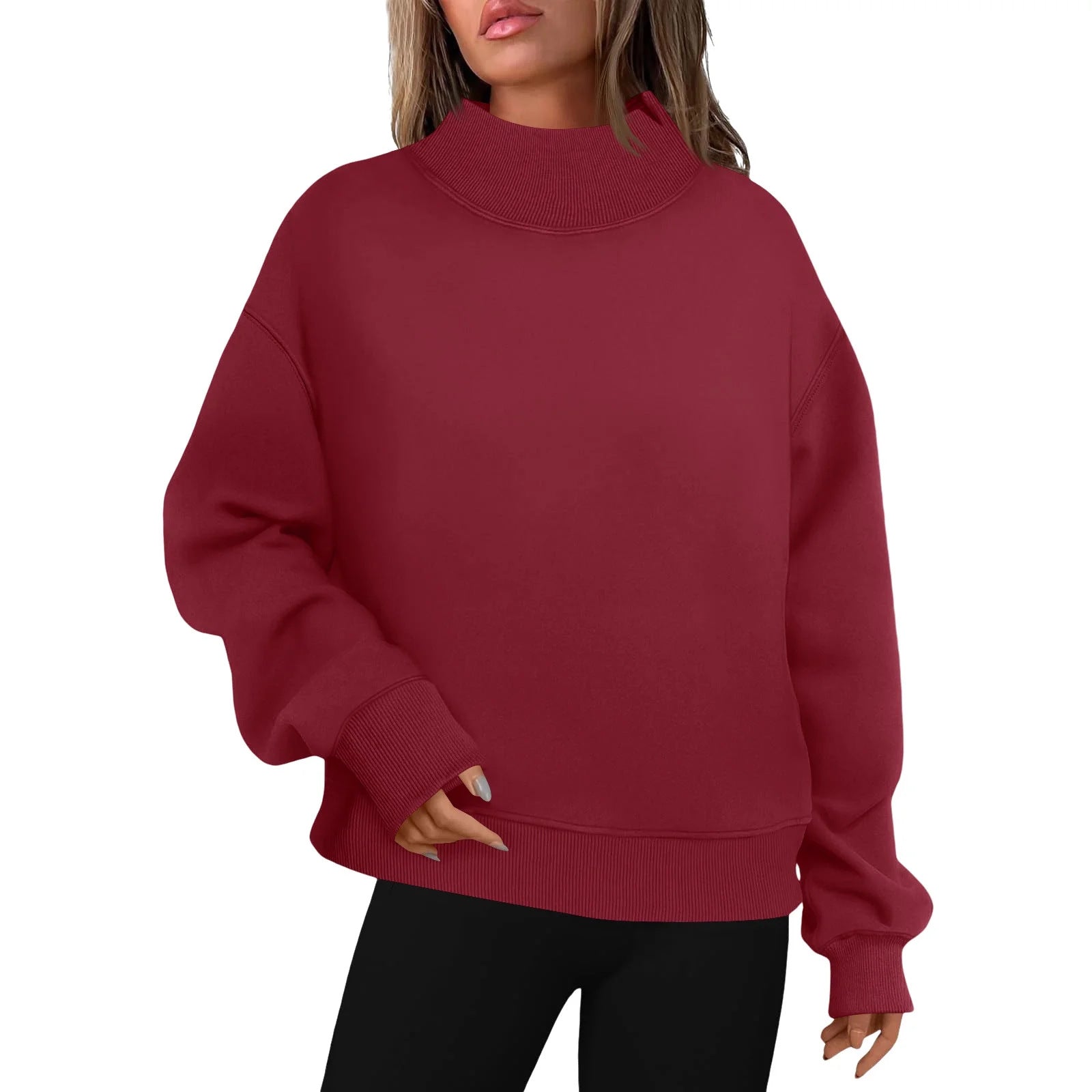 Camille | Oversized Turtleneck Pullover Sweatshirt