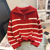 Céleste | Striped Collared Long Sleeve Top