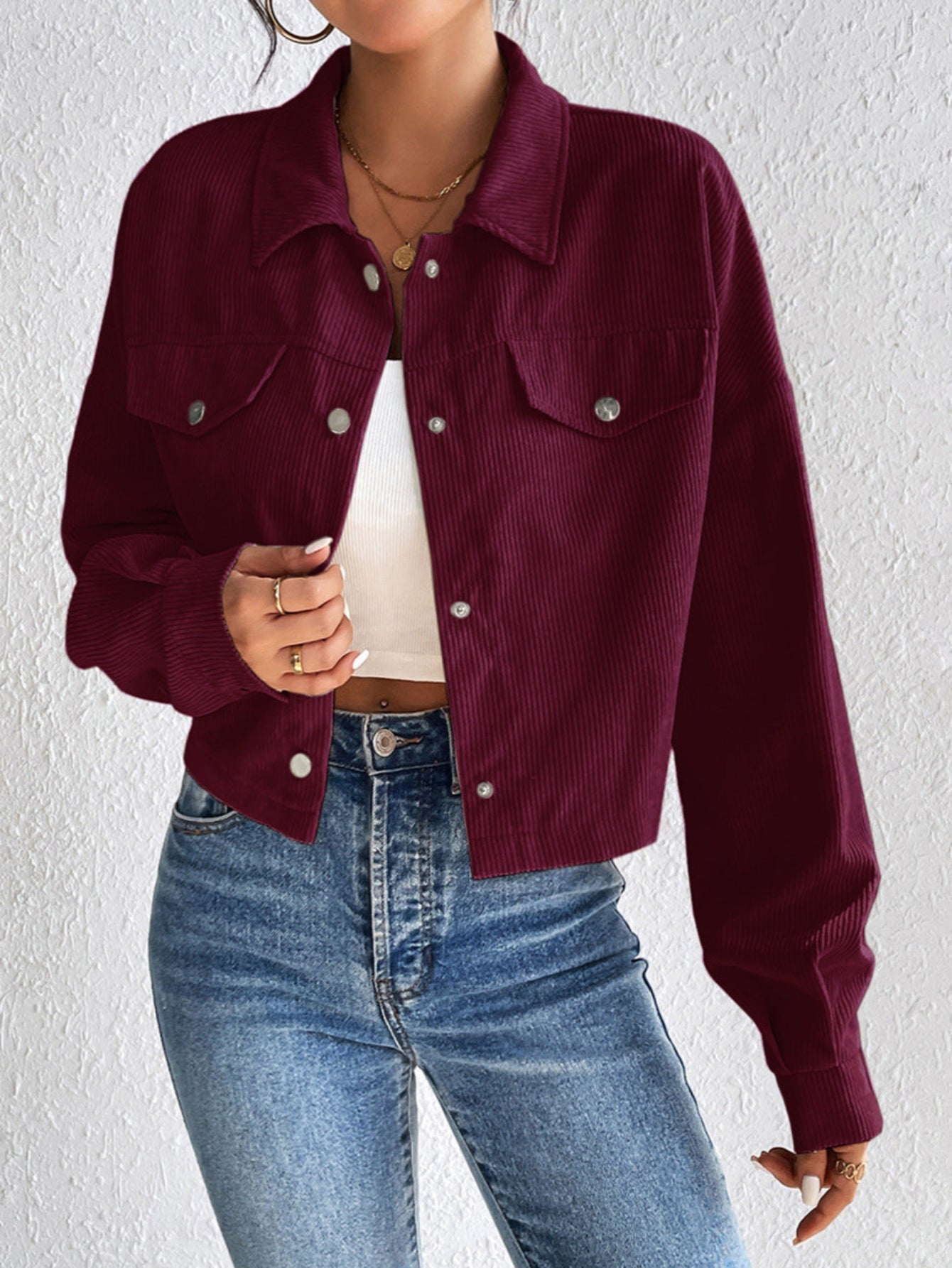 Celestine | Vintage Collared Button-Up Jacket