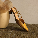 Almeta | Leather Slingback Heels