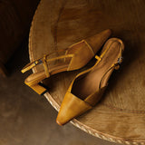 Almeta | Leather Slingback Heels
