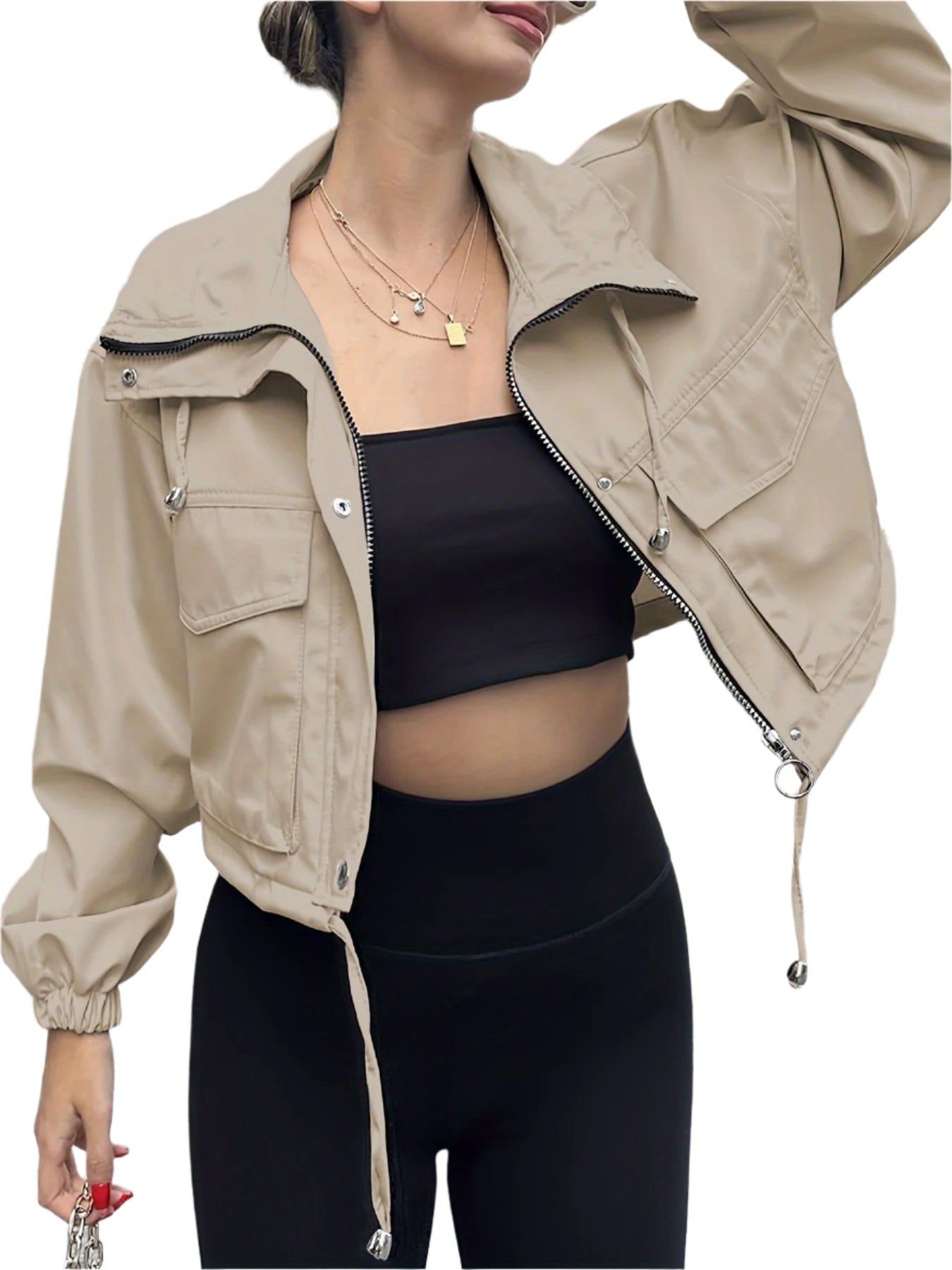 Céleste | Lightweight Zip-Up Cropped Jacket