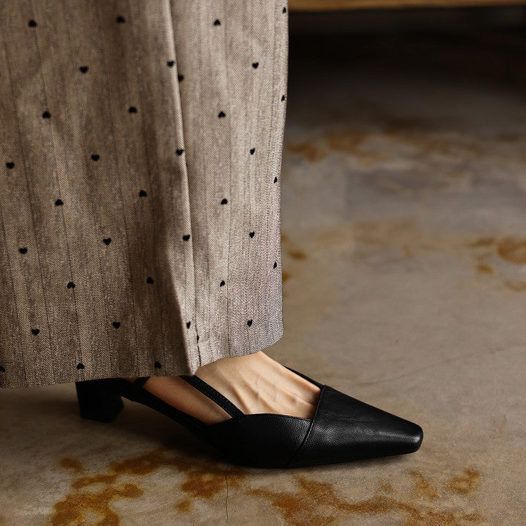 Almeta | Leather Slingback Heels