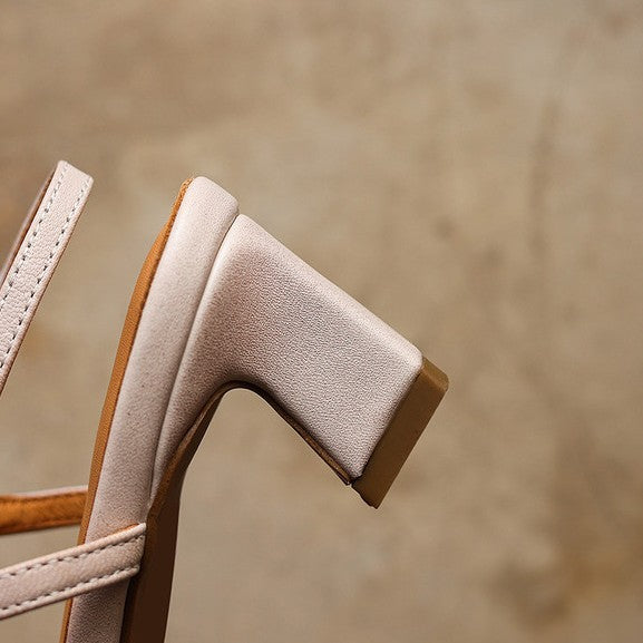 Almeta | Leather Slingback Heels