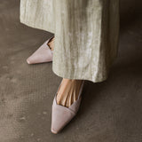 Almeta | Leather Slingback Heels