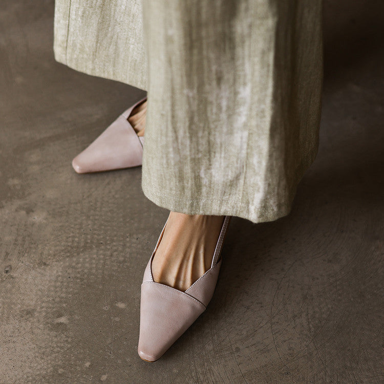 Almeta | Leather Slingback Heels
