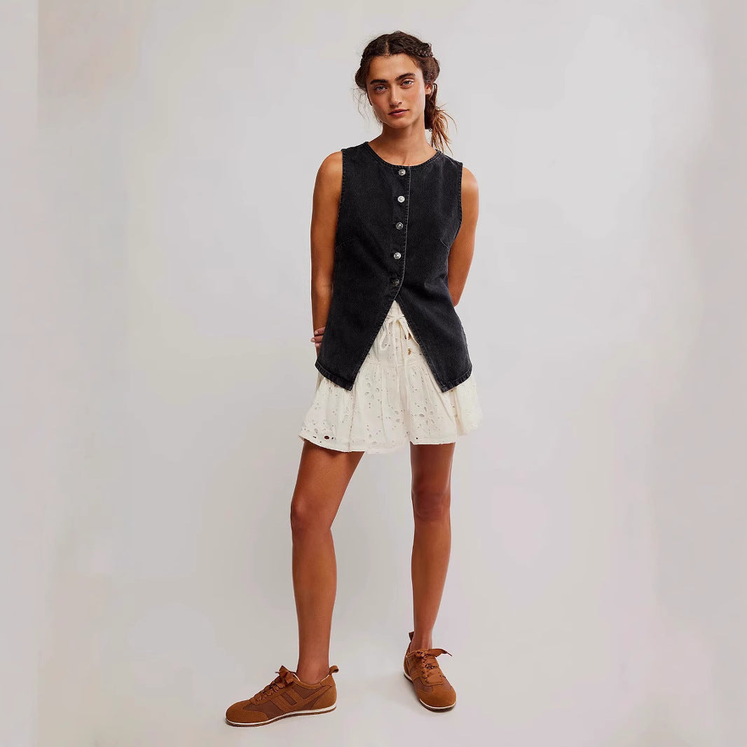 Camille | Button-Down Sleeveless Vest