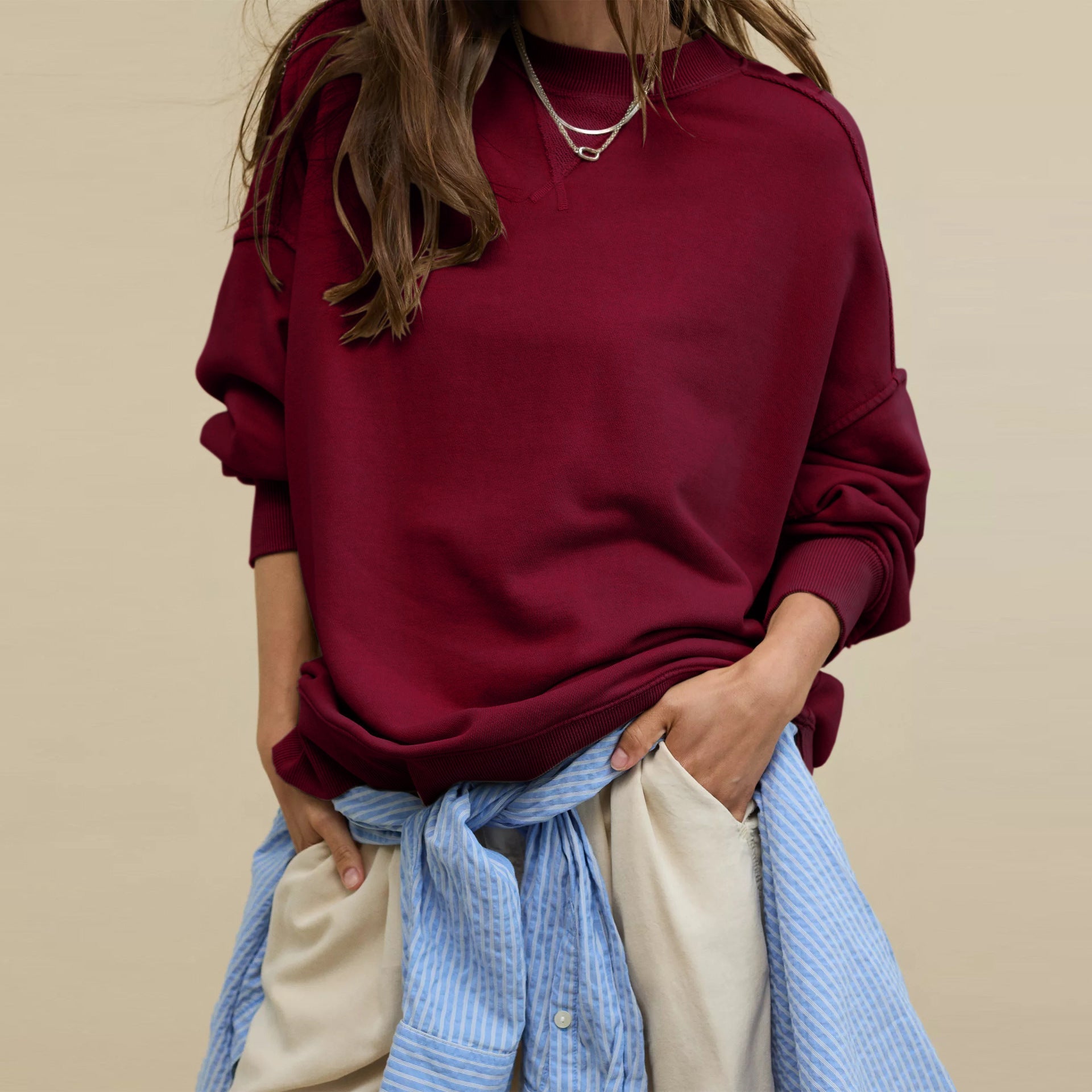 Camille | Relaxed Crewneck Cotton Sweatshirt