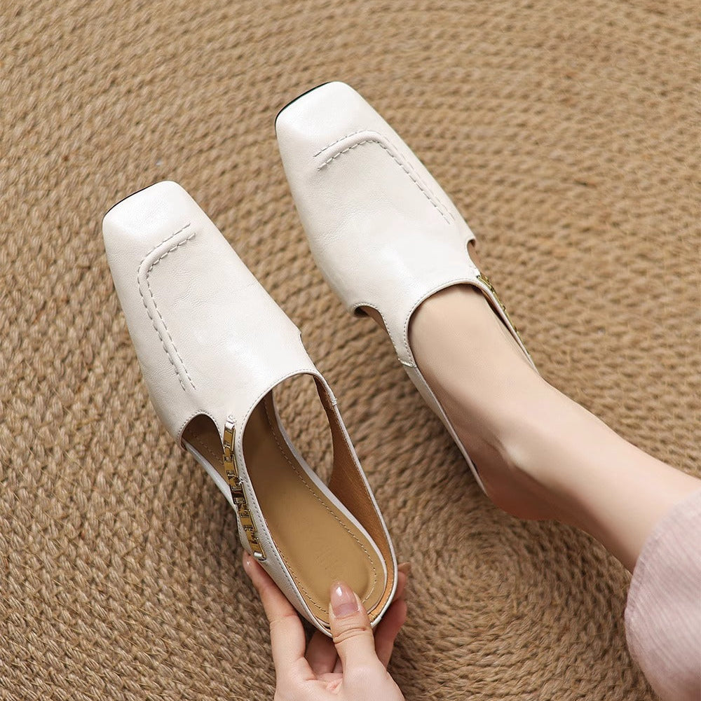 Marilyn | Leather Slip-On Mules