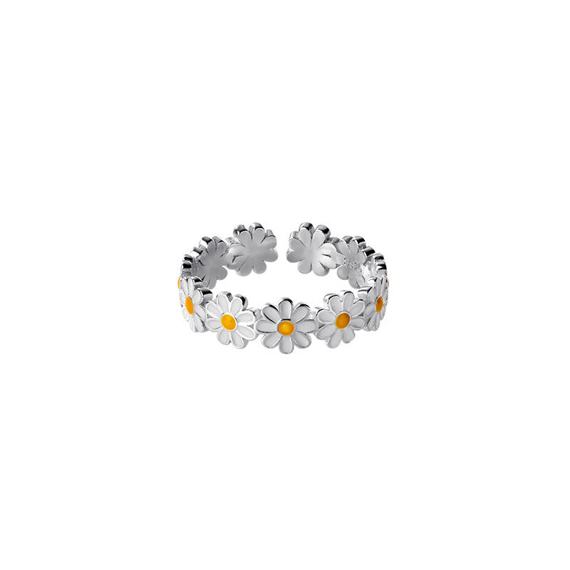 Daisy | Enamel Floral Adjustable Ring