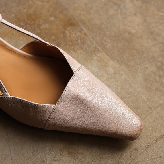 Almeta | Leather Slingback Heels