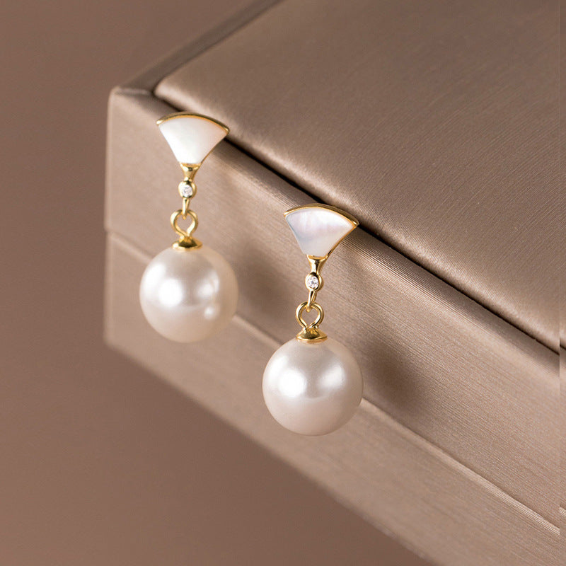 Isadora | Silver Pearl Drop Earrings