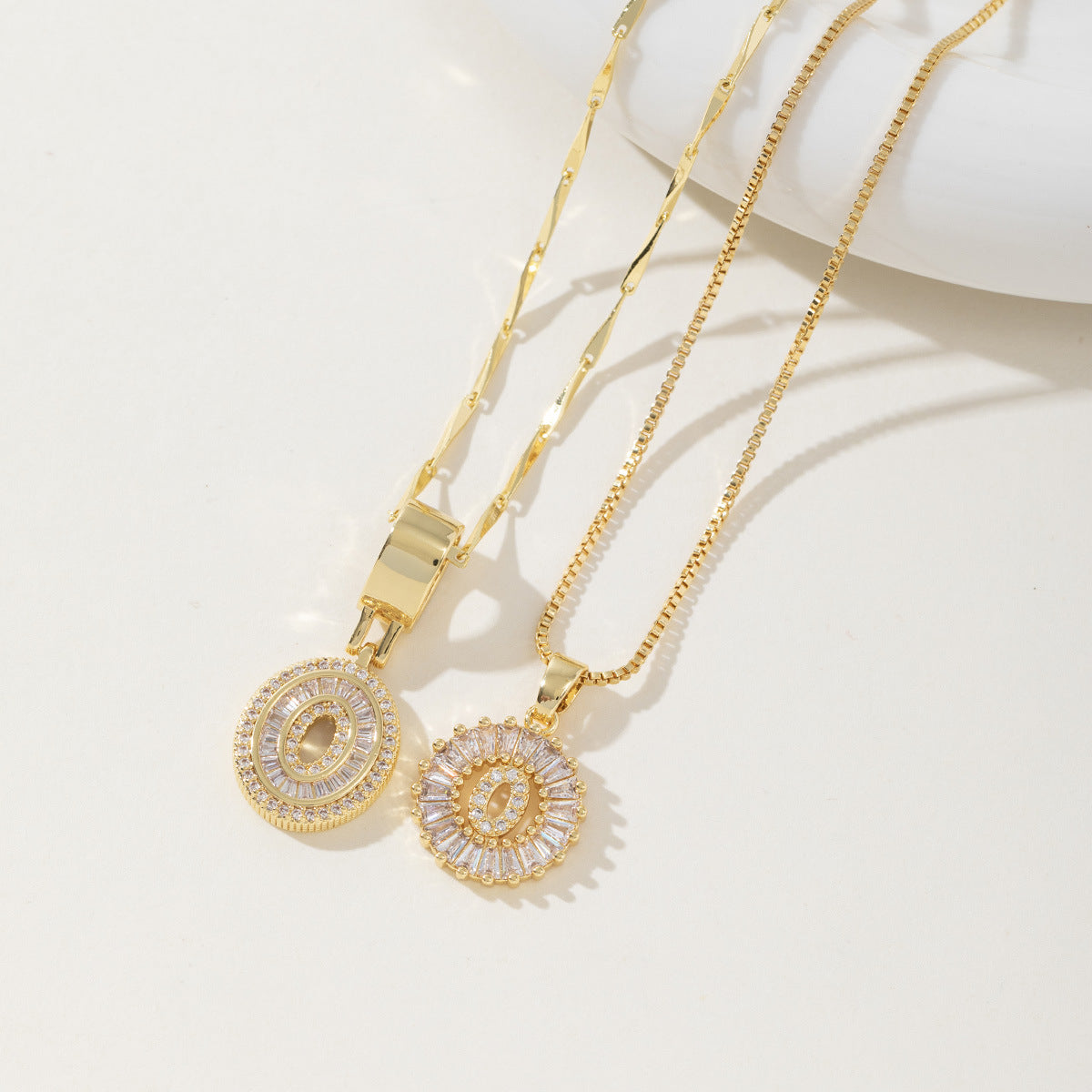 Avery | Initial Pendant Necklace Set of 2