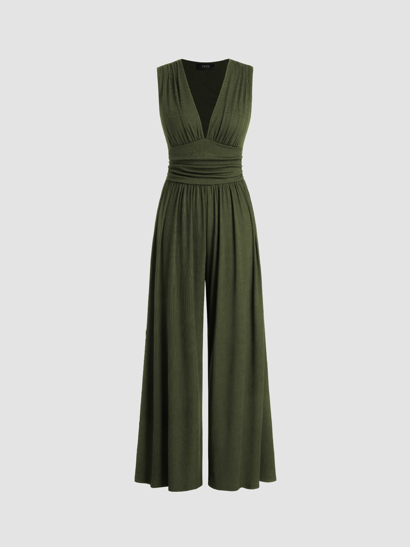Sarah | Sleeveless Wide-Leg Ribbed Jumpsuit
