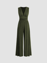 Sarah | Sleeveless Wide-Leg Ribbed Jumpsuit
