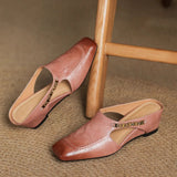Marilyn | Leather Slip-On Mules