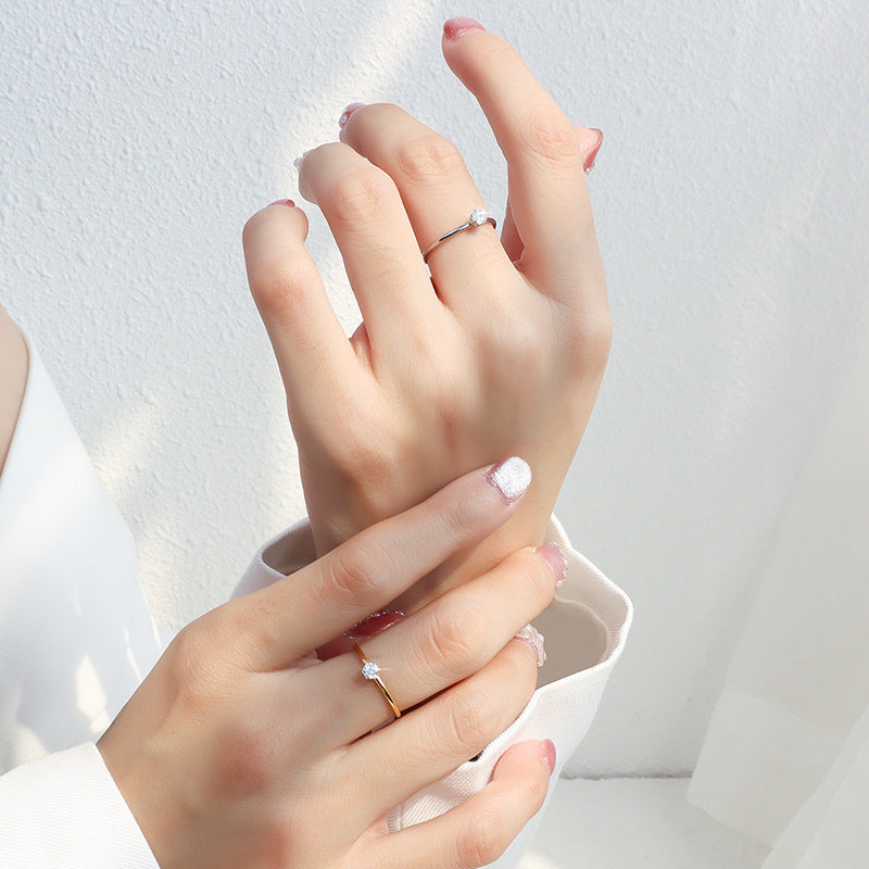 Soleil | Crystal Solitaire Stacking Ring
