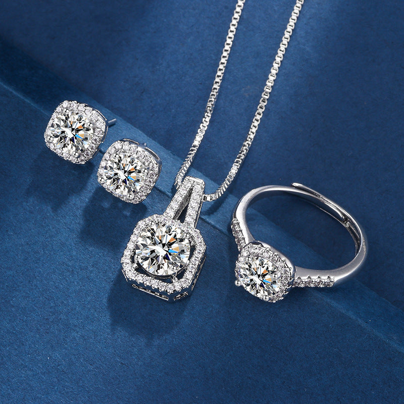 Ivy | White Gold Square Radiant Jewellery Set