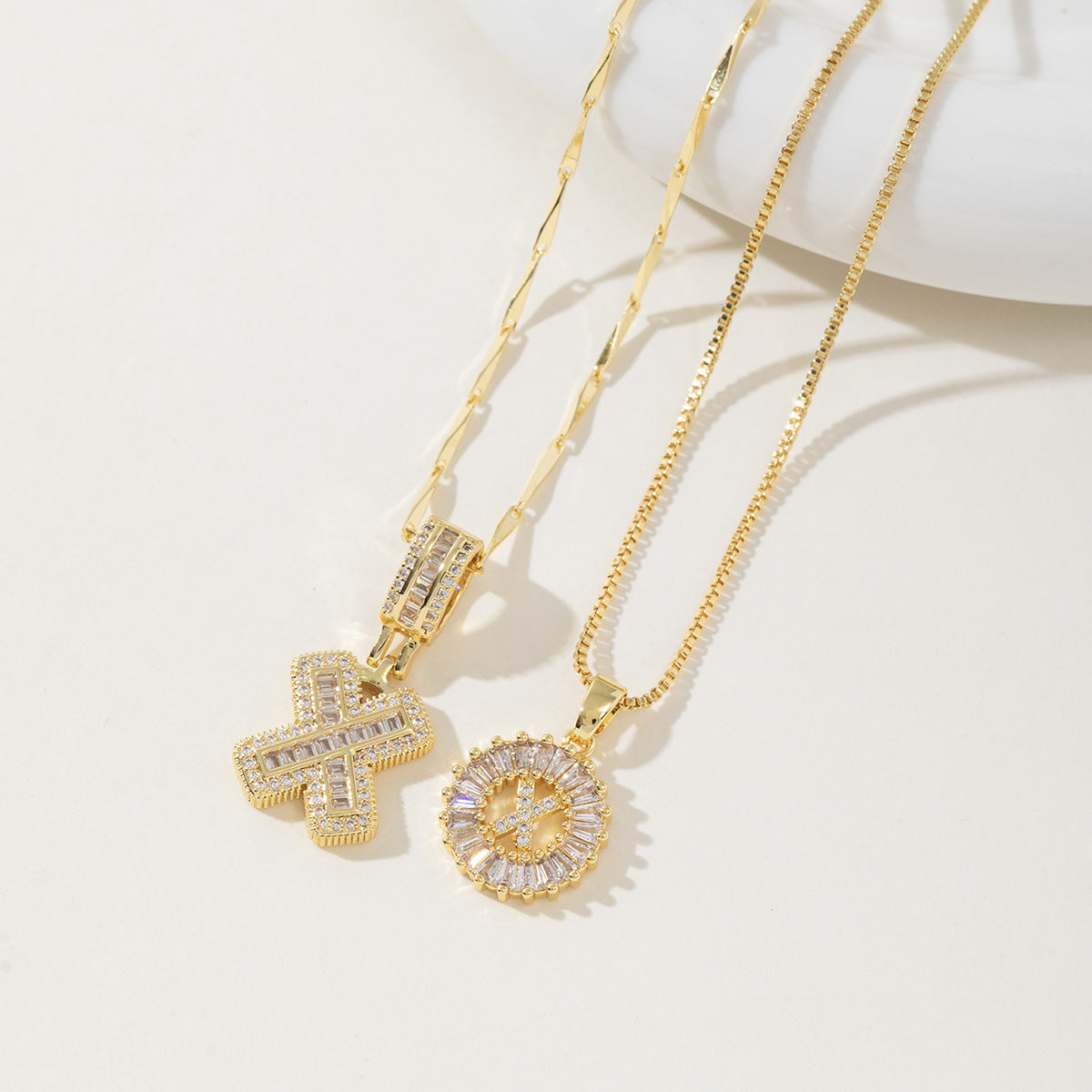 Avery | Initial Pendant Necklace Set of 2