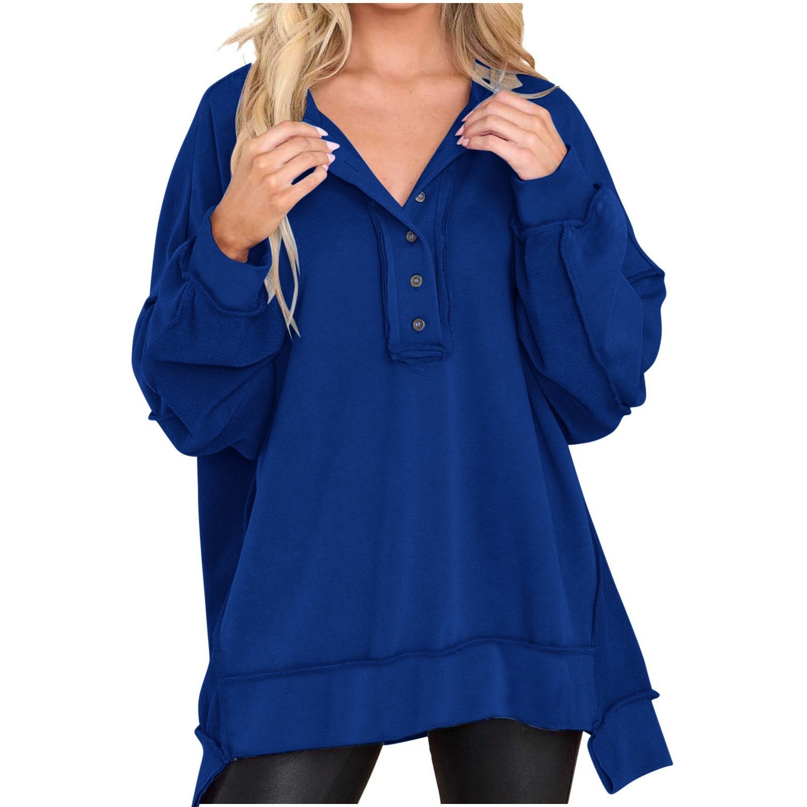 Leilani | Oversized Quarter-Button Sweatshirt