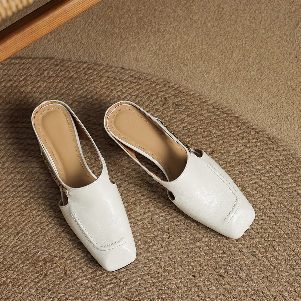 Marilyn | Leather Slip-On Mules