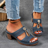 Virginia | Embellished Orthopedic Block-Heel Sandals