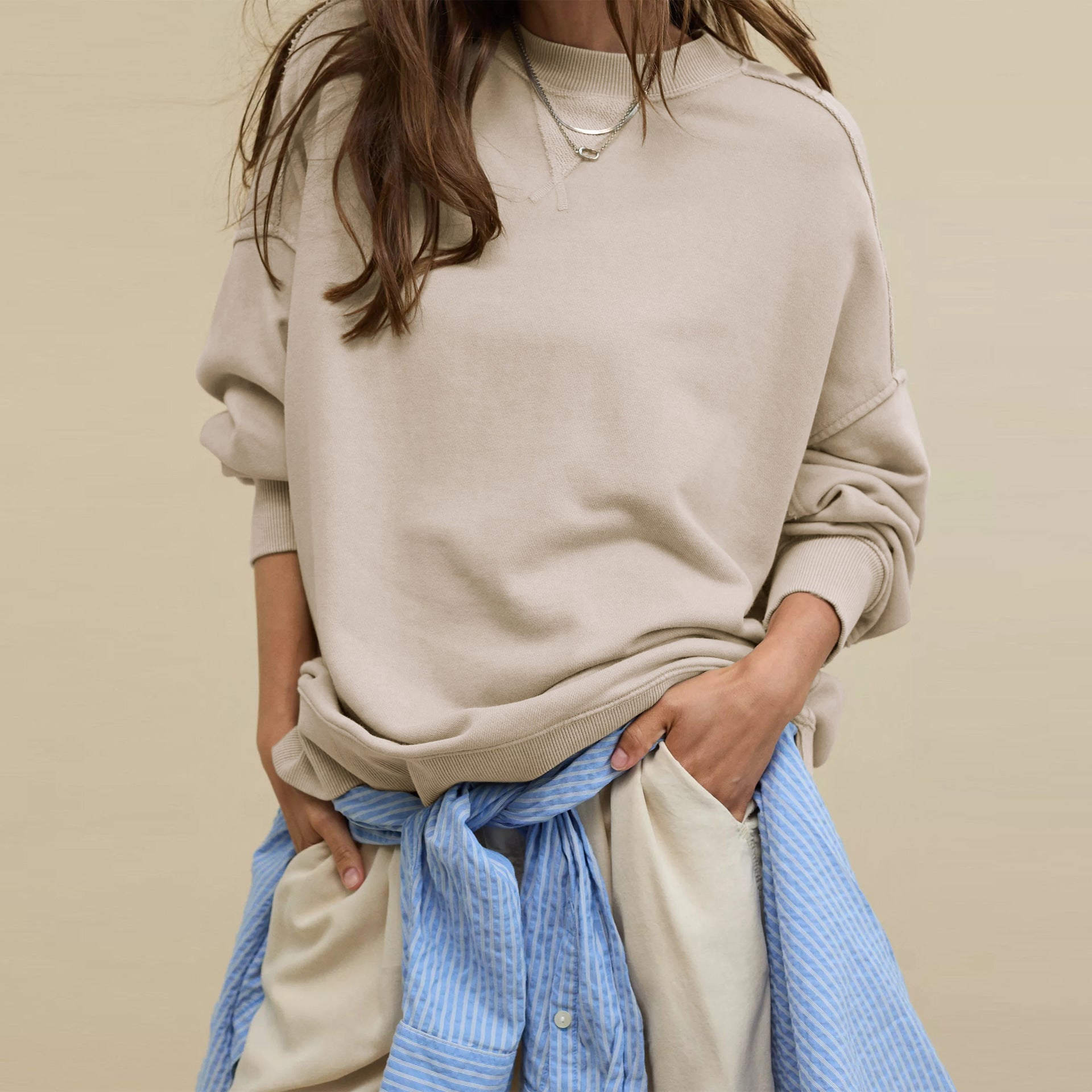 Camille | Relaxed Crewneck Cotton Sweatshirt