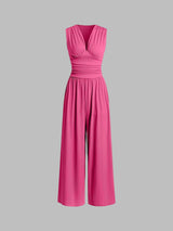 Sarah | Sleeveless Wide-Leg Ribbed Jumpsuit