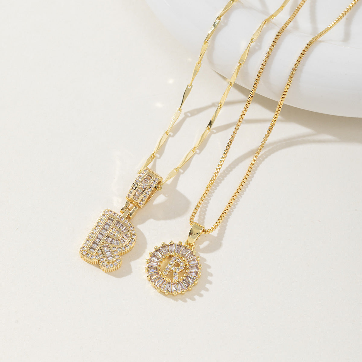 Avery | Initial Pendant Necklace Set of 2