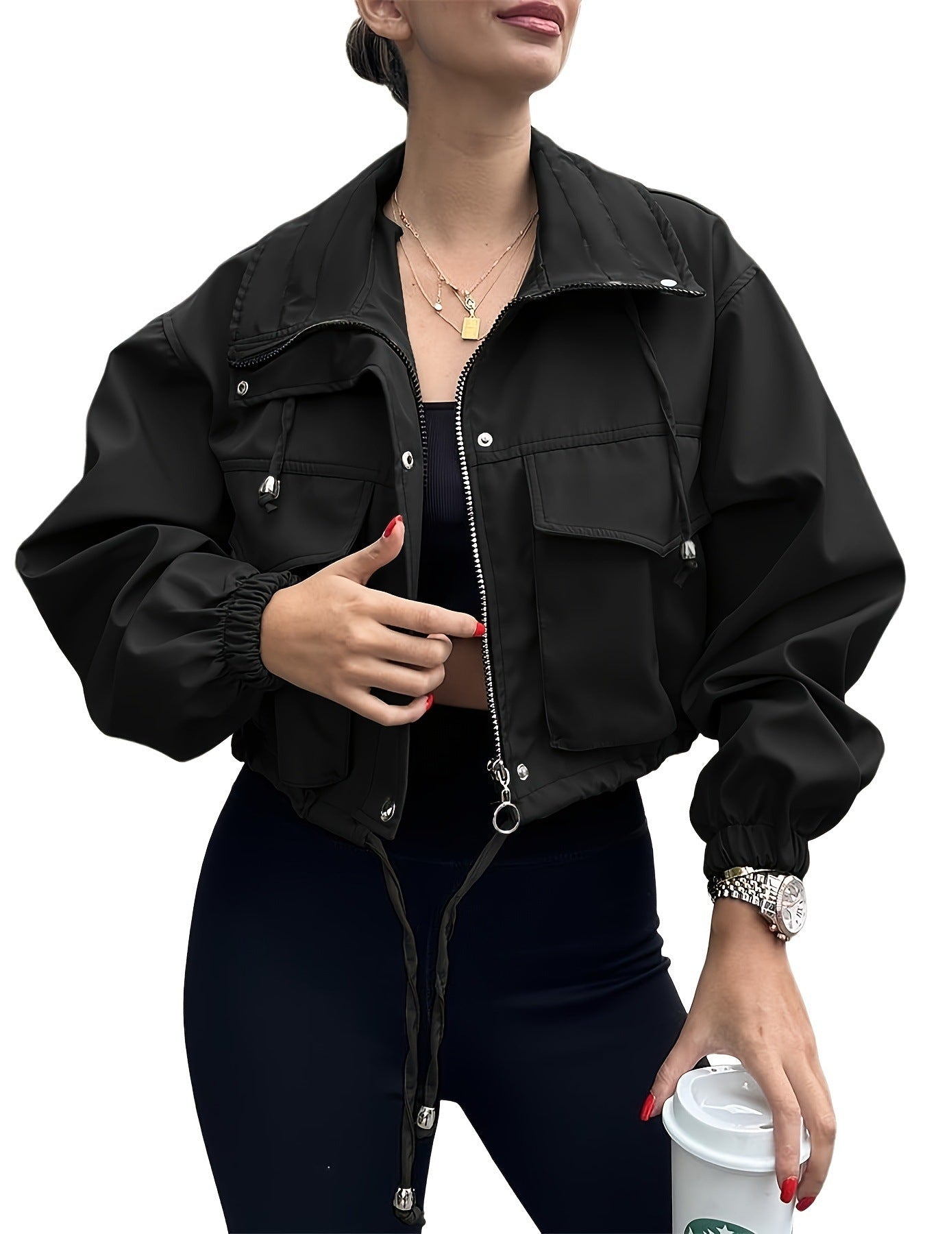 Céleste | Lightweight Zip-Up Cropped Jacket
