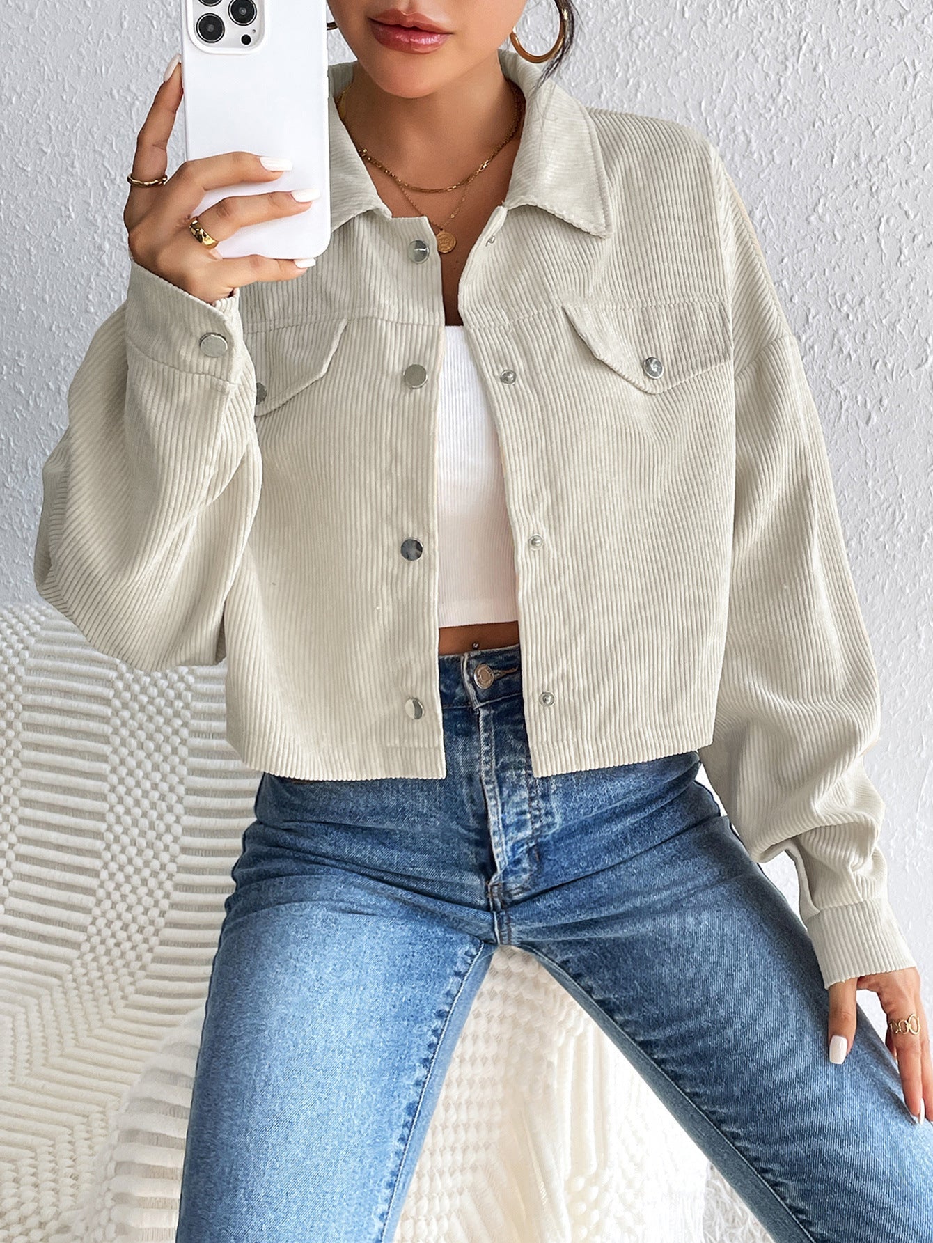 Celestine | Vintage Collared Button-Up Jacket