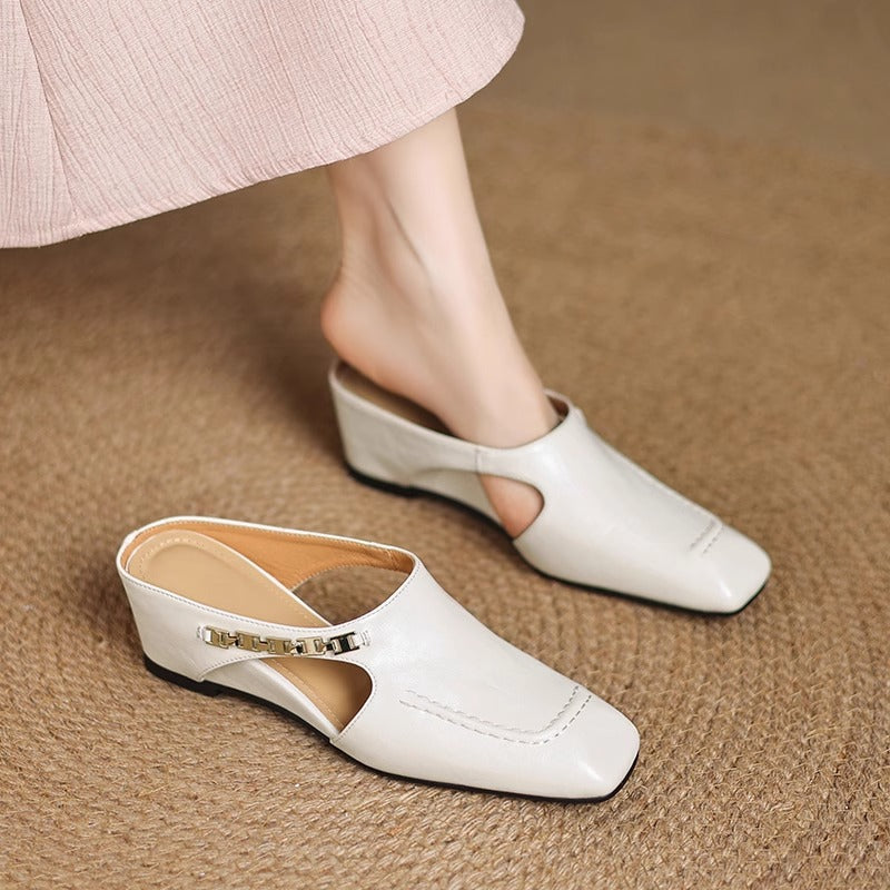 Marilyn | Leather Slip-On Mules