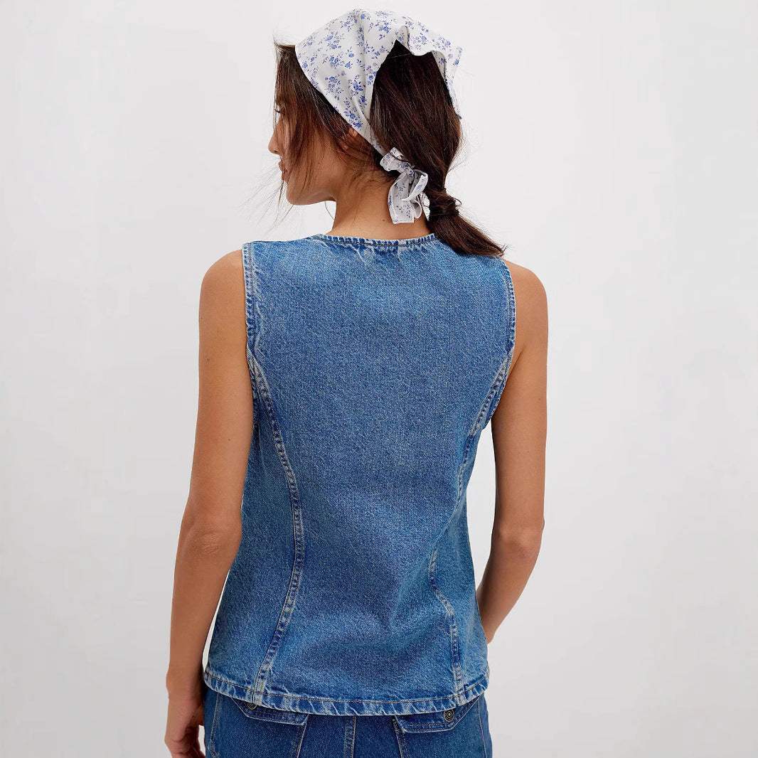 Camille | Button-Down Sleeveless Vest