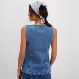 Camille | Button-Down Sleeveless Vest