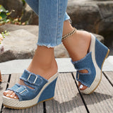 Florinda | Fray-Edge Wedge Sandals