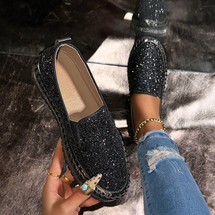 Séraphine | Glitter Slip-On Loafers
