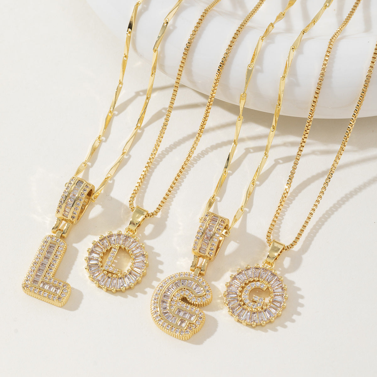 Avery | Initial Pendant Necklace Set of 2