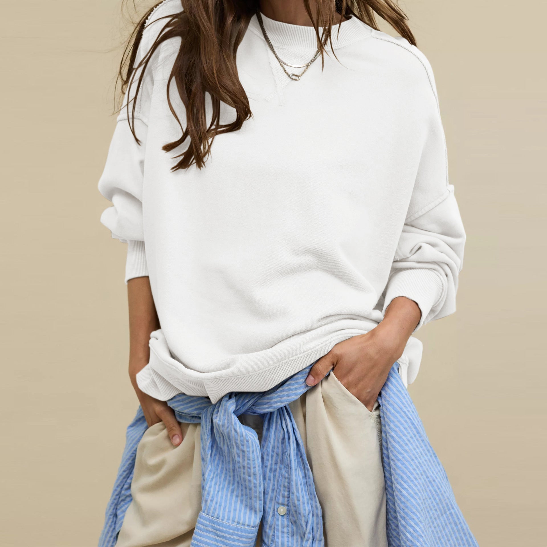 Camille | Relaxed Crewneck Cotton Sweatshirt