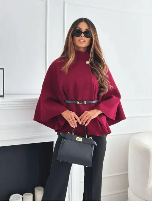 Vivienne | High-Neck Cape Sleeve Jacket