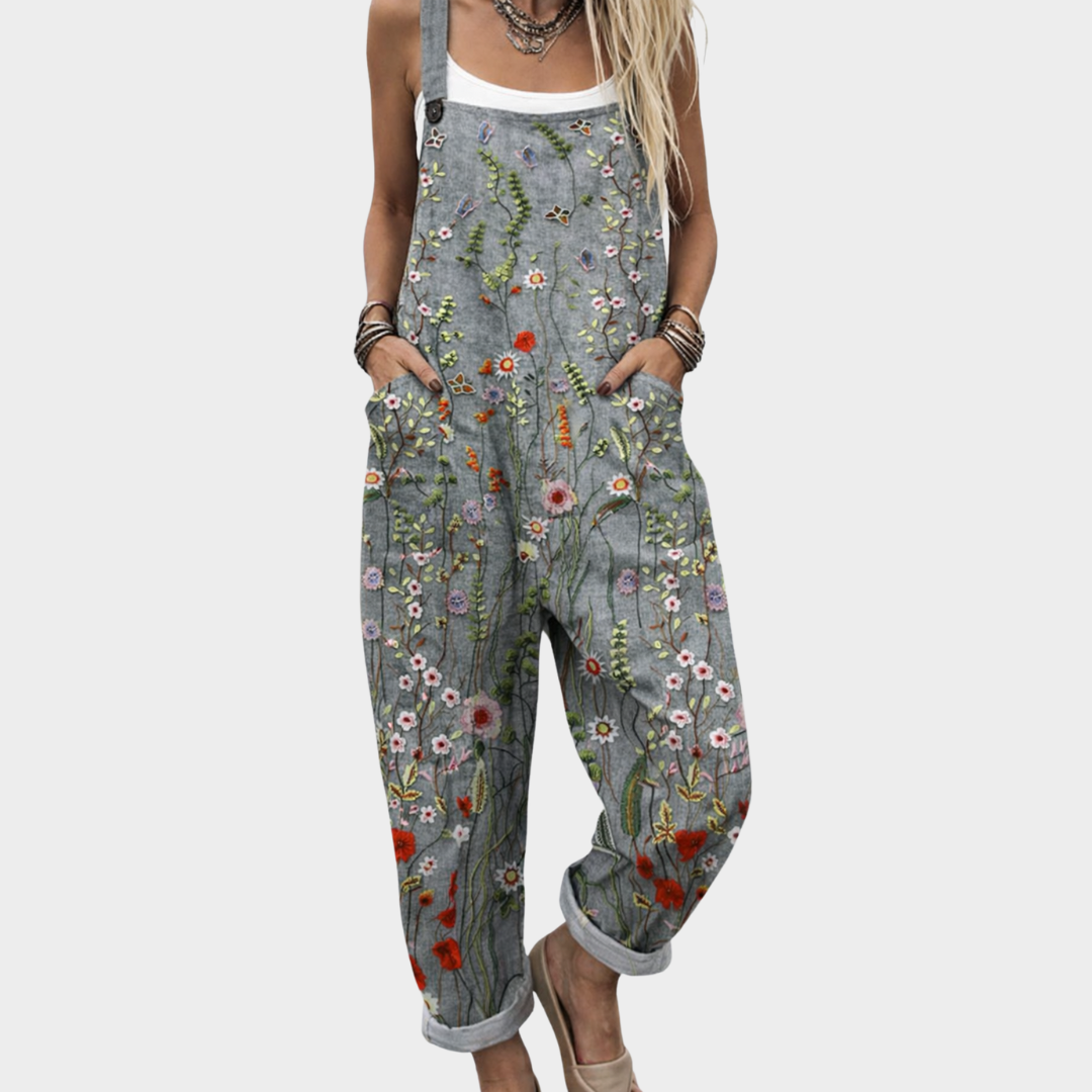 Maxine | Printed Wide-Leg Overalls