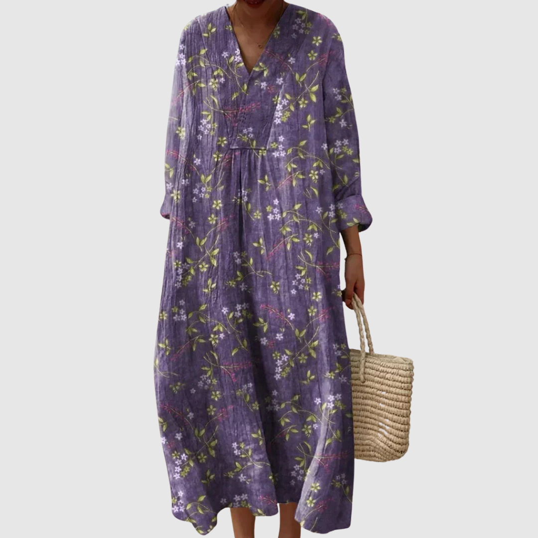 Kaitlyn | Floral Print V-Neck Dress