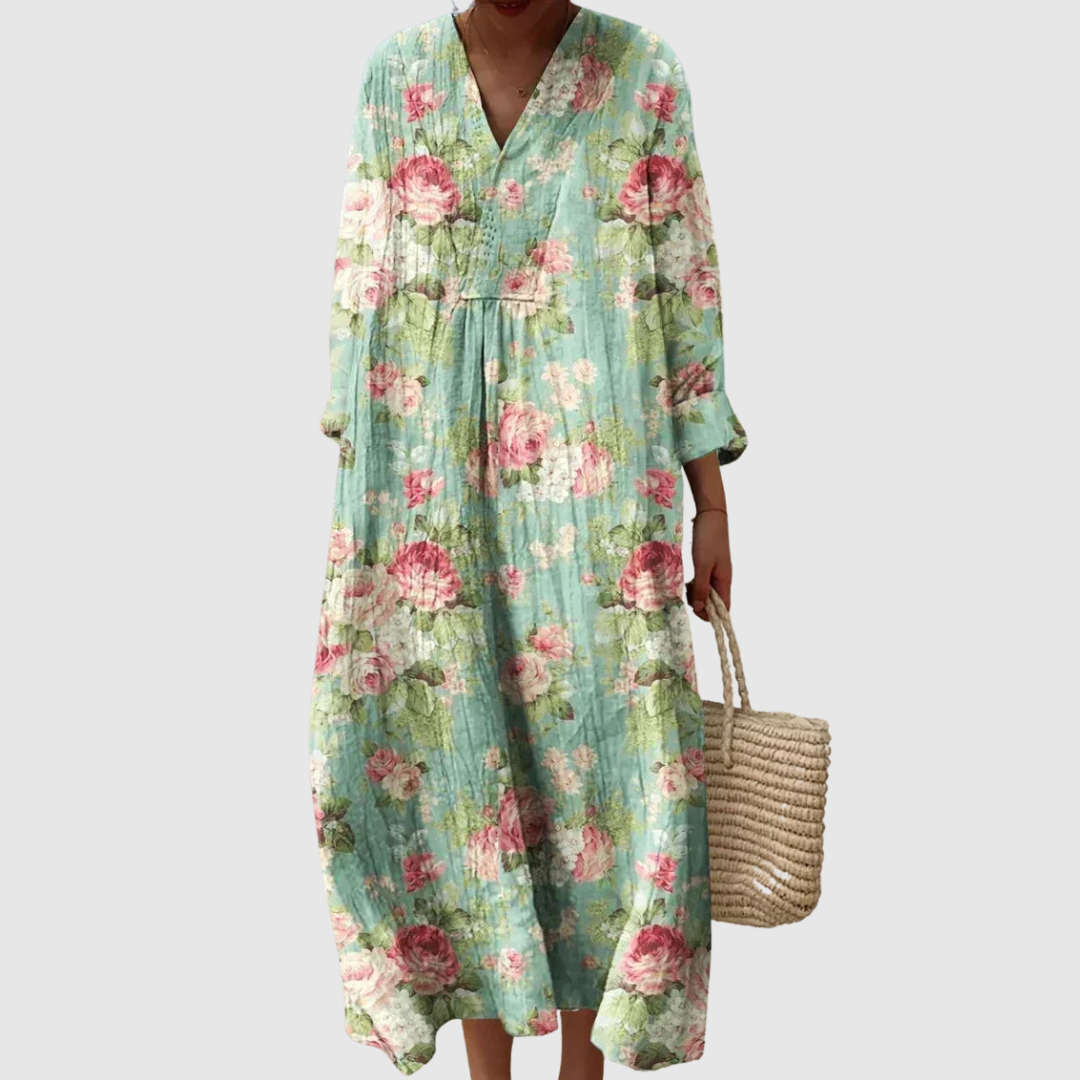 Mildred | Floral V-Neck Maxi Dress