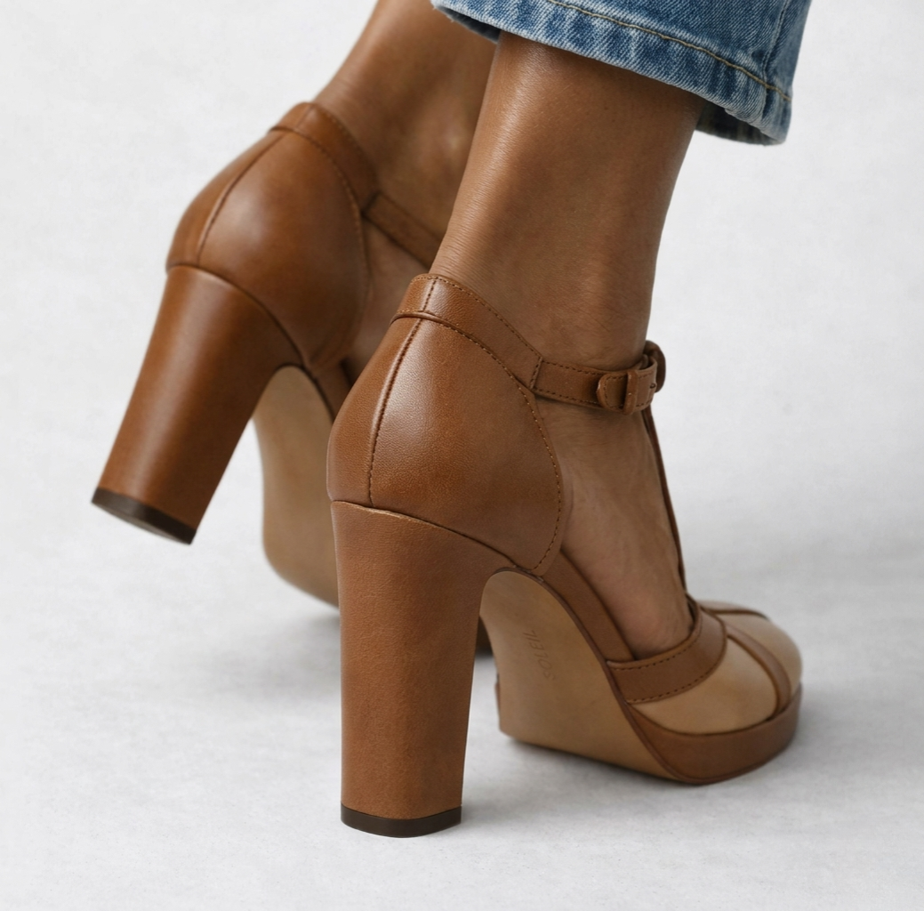 Nicole | Retro Ergonomic Strap Heels