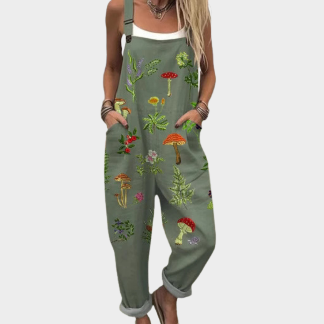 Elnora | Printed Wide-Leg Overalls
